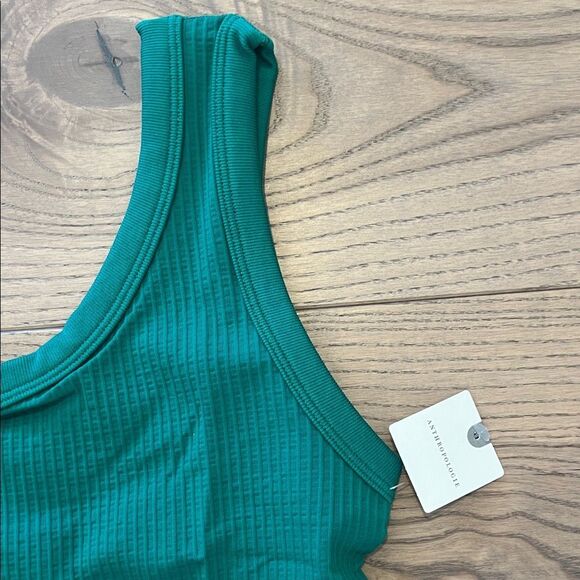 Anthropologie Green One-Shoulder Bodysuit - Picture 2 of 5